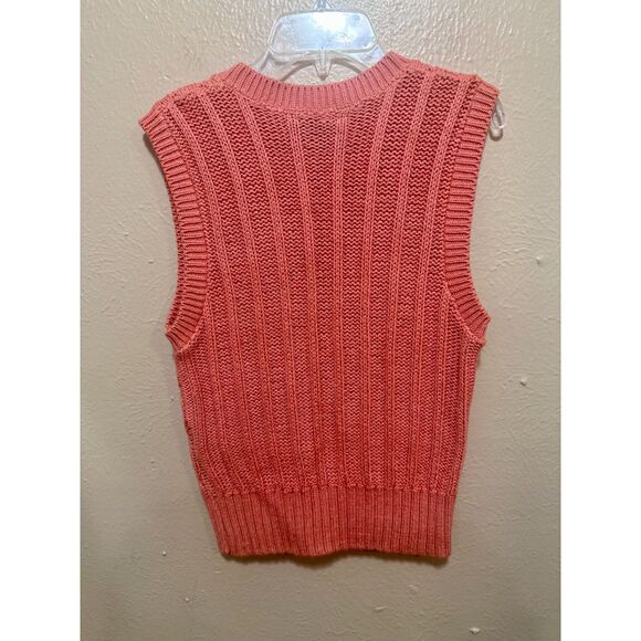 Lizsport Petites Coral Cable Knit Sweater Vest Sleeveless Top Small S - Picture 4 of 4
